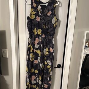 Bar III Floral Jumpsuit - gray and Yellow